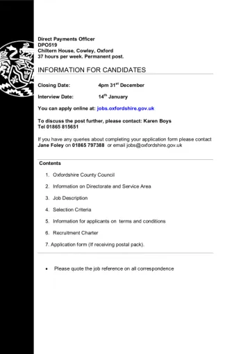 Direct Payments Officer